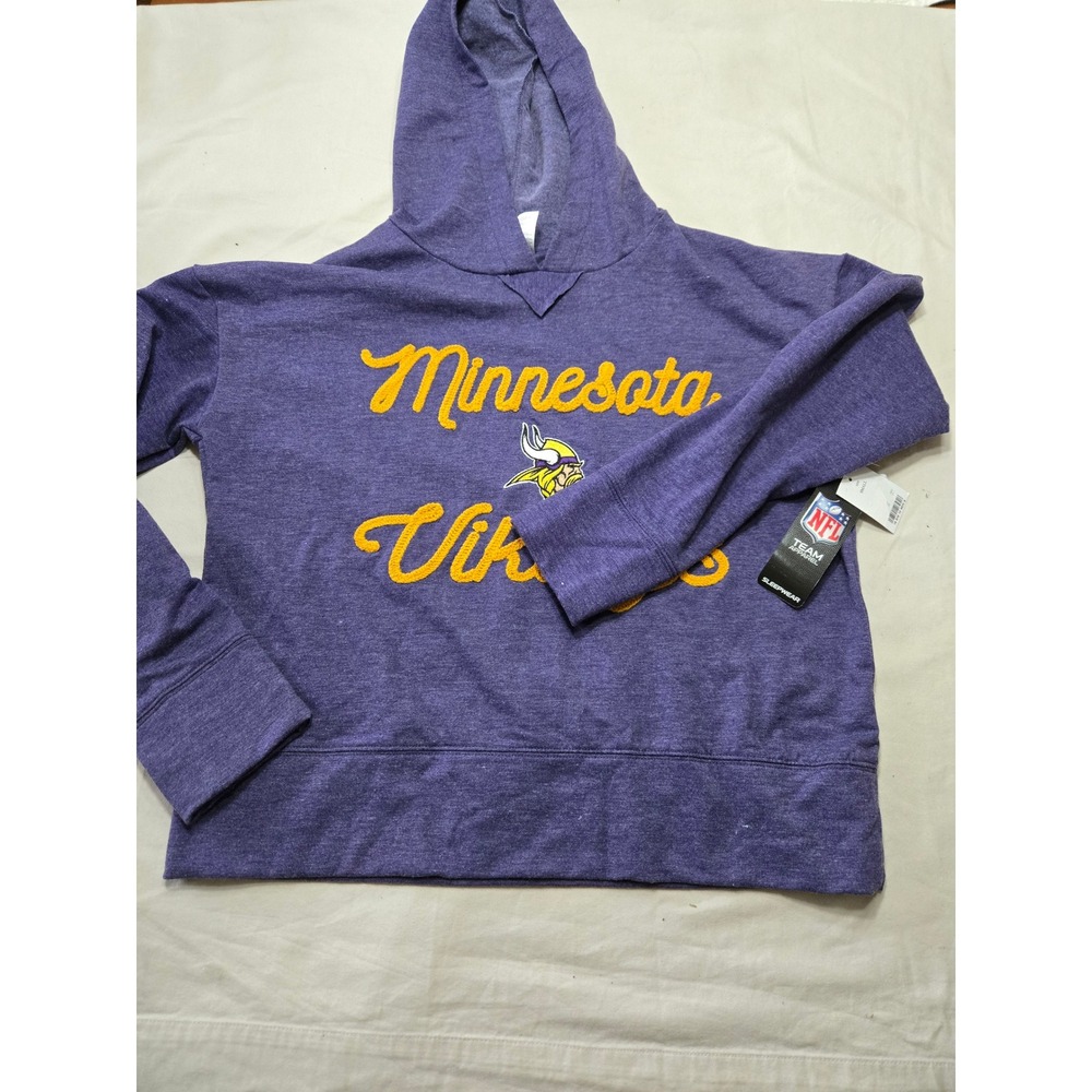 NFL Minnesota Vikings Womens Purple Script Logo Sleepwear Hoodie Small NWT